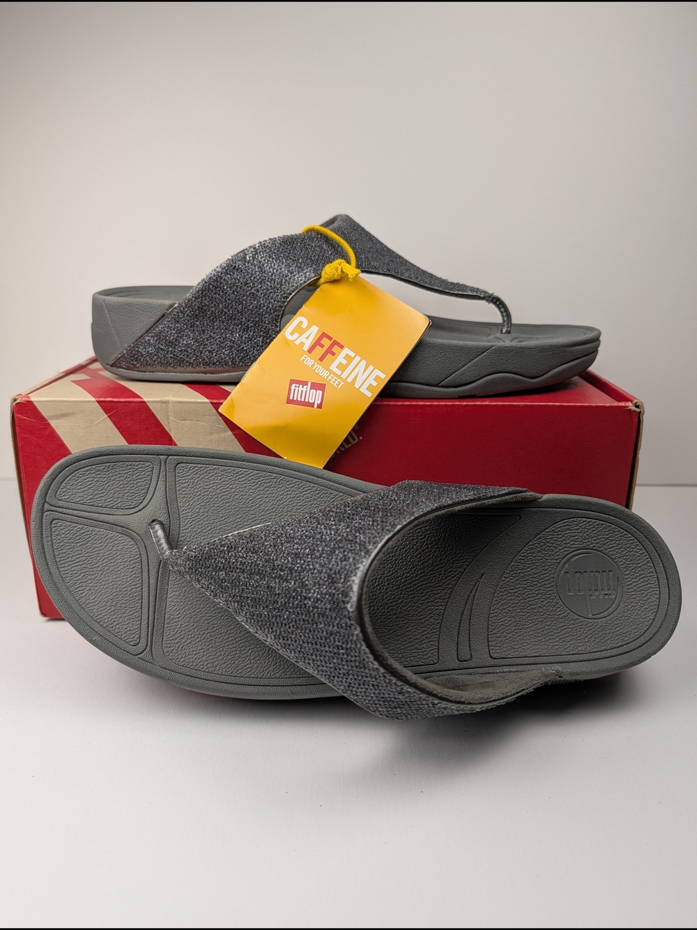 NIB Fitflop Astrid Sandals in Pewter Metallic, Women's 12 NEW